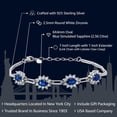 thumbnail image 3 of Gem Stone King 2.36 Cttw Simulated Sapphire Tennis Bracelet for Women | 925 Sterling Silver | 7 inch with 1 inch Extender | Fine Jewelry Gifts for Her Mom Women Wife, 3 of 6