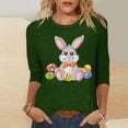 thumbnail image 2 of Camisetas Casuales de las Mujeres Impresas 3/4 Manga Cuello Redondo Blusa, Moda Ligera Superior para el Hogar Y el Uso Diario, Cómoda Imitación de la Tela Del Estante, 2 of 7