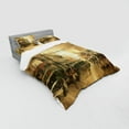 thumbnail image 3 of Ambesonne Retro Bedding Set 3 Pcs, City Street View, Twin XL, Sand Brown, 3 of 3