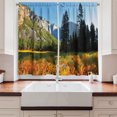 thumbnail image 2 of Ambesonne Nature Kitchen Curtains, Birds over Mountains, 55"x45", Orange Blue Green, 2 of 3