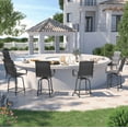 thumbnail image 7 of UDPATIO Patio Swivel Bar Stools Chair of 6, Outdoor Bar Height Set, All Weather High Back and Armrest Patio Stools & Bar Chairs for Backyard, Lawn Garden, Balcony and Pool, Brown, 7 of 7