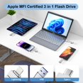 thumbnail image 3 of Unidad flash USB KELIMUTU de 512 GB con certificación MFi para iPhone Silver, 3 of 7