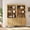 Oak, variant on 63"W Fluted Kitchen Hutch Sideboard with Adjustable Shelves, Wooden Modern Buffet Hutch Cabinet with 4 Doors And 10 Tier Shelves