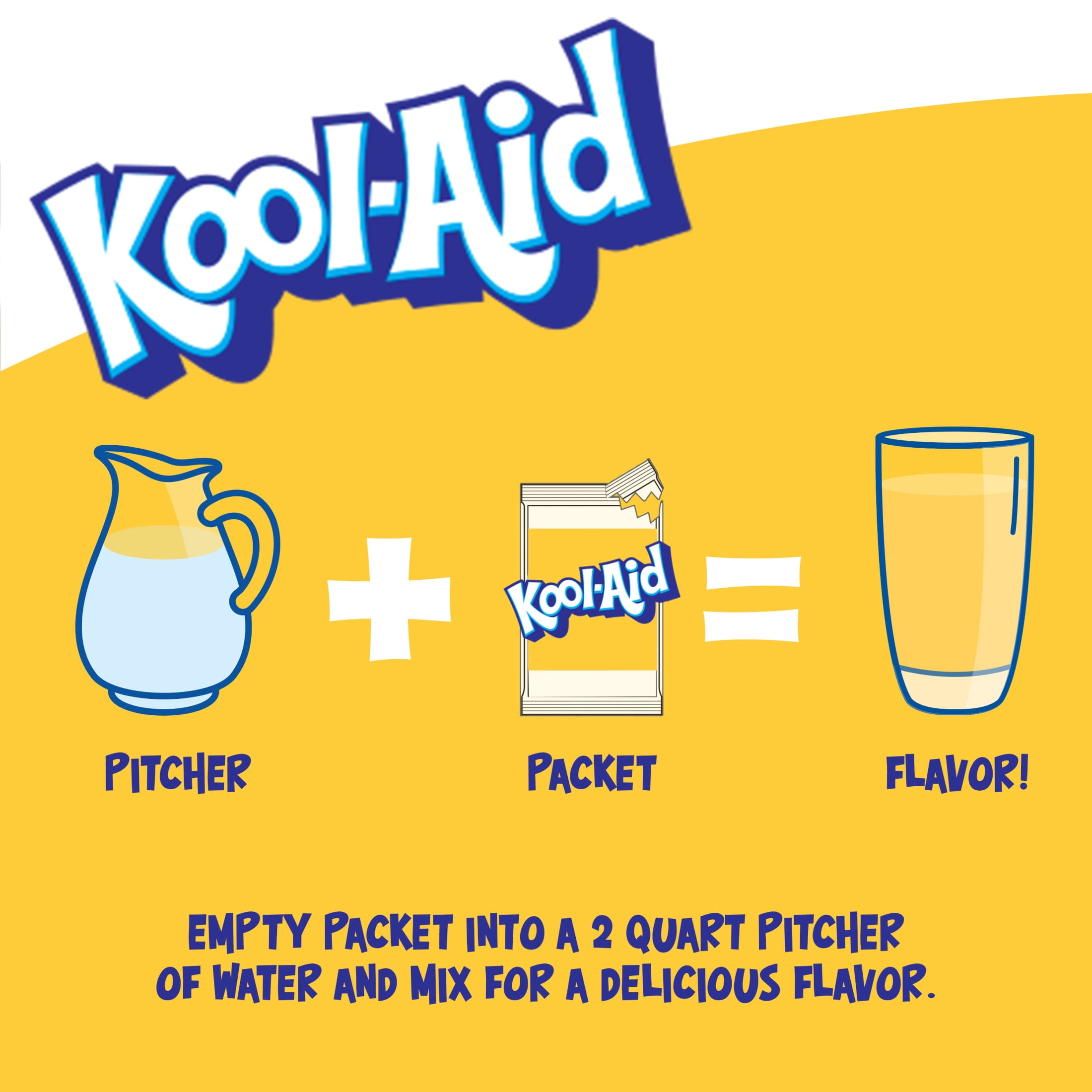 Kool-Aid Unsweetened Drink Mix, 1 Packet, for Flavorful Hydration and Shareable Refreshment, Lemonade, Good Source of Vitamin C, Caffeine Free, 0.23 oz