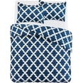 thumbnail image 3 of Comforter with 2 Pillow Shams Goose Down Alternative Ultra Soft Microfiber Navy Color King Size, 3 of 7