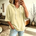 thumbnail image 2 of Women Hoodies Relaxed Bat Sleeve Hooded Sweatshirt with Drawstring Pullover for Spring Summer Fall Women Sweatshirt White Jacket, 2 of 5