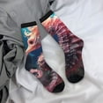 thumbnail image 5 of Xecao Ocean Seahorse Pattern Sport Socks for Women and Men Crew Socks Sporty Calf Socks Casual Socks, 5 of 6