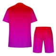 thumbnail image 4 of UVEASISHA Mens Short Sets 2 Piece Casual Outfits Gradient Tracksuit Sweatshirt and Drawstring Shorts Set Hot Pink XXXL, 4 of 5