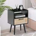 thumbnail image 4 of Glavbiku Nightstand with 1 Drawer and Solid Wood Leg,Bedside Table for Bedroom,Black,Adult, 4 of 14