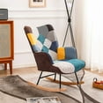 thumbnail image 3 of Rocking Chair, Tufted Upholstered Rocking Chair for Nursery, Comfy Wingback Glider Rocker with Safe Solid Wood Base for Living Room Bedroom Balcony, 3 of 12