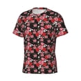 thumbnail image 5 of Vsdgher Rose Flowers Print Men's Dry Fit Mesh Athletic Shirts Moisture Wicking Tennis T-Shirt Tops, 5 of 9