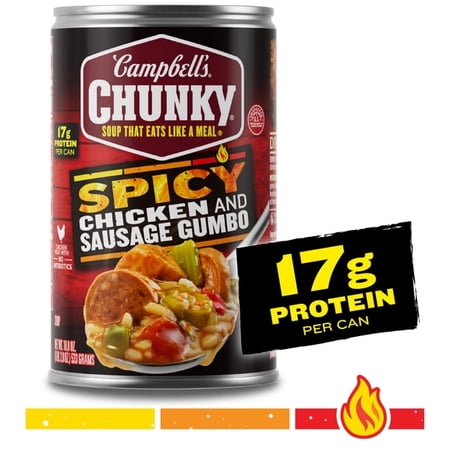 Campbell's Chunky Soup, Spicy Chicken and Sausage Gumbo, 18.8 oz Can (Pack of 3)