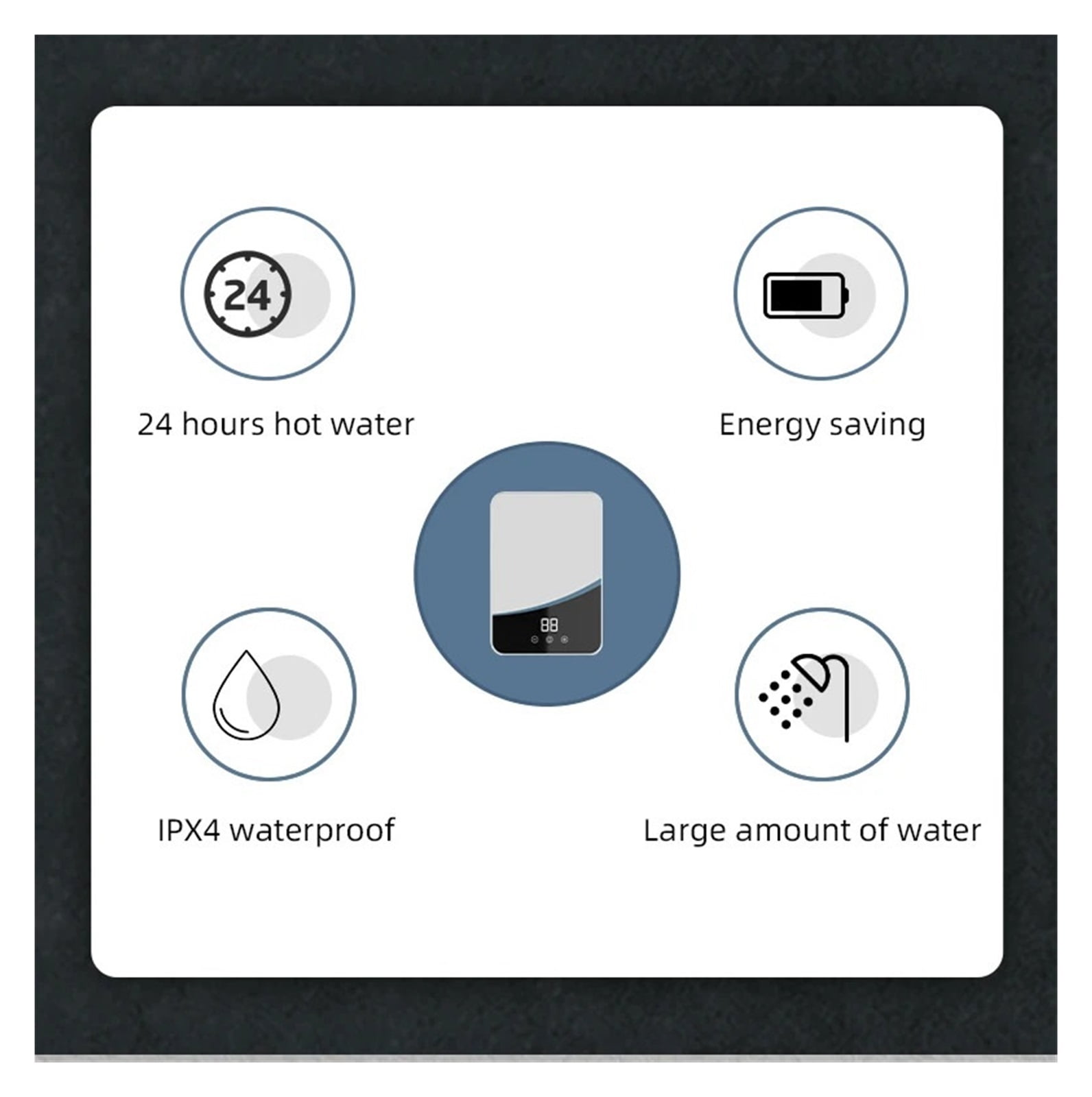 Hot Water Heater 5500W Instant Tankless Water Heater Thermostat Induction Heater Smart Touch Electric Heaters Shower Automatica ,Energy Saving