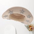 thumbnail image 5 of Western Cowboy Hat Roll Brims Hat Sequined Five Pointed Star Cowgirl Hat, 5 of 18