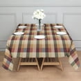 thumbnail image 3 of Brown Beige Green and Red Checkered Pattern Square Tablecloth,Waterproof Square Table Cover,Wipeable Spillproof Washable Table Cover for Home Kitchen Party Decor 42"X42"(107x107cm), 3 of 6