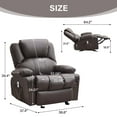 thumbnail image 3 of JONPONY Manual Recliner Chair with Heat Therapy and Massage Function, Heavy Duty Reclining Mechanism Massage Chair, Elderly Single Rocker Sofa with Cup Holders for Bedroom Home Theater,Brown, 3 of 13