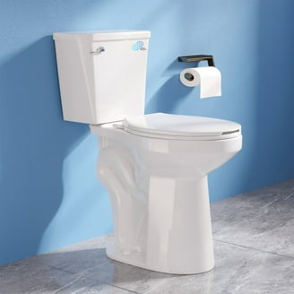 Miseno Two-Piece Toilet, White, Chair Height, 1.28 GPF, Water