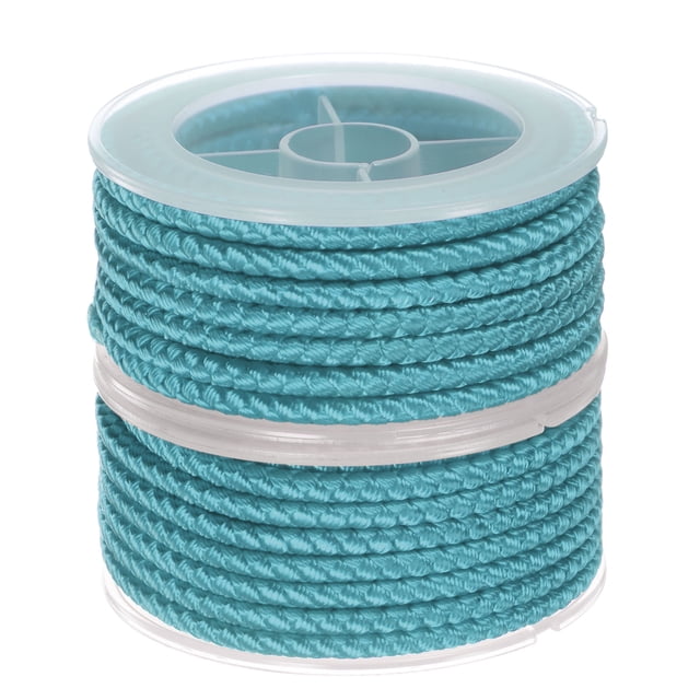 Unique Bargains 2 Packs Nylon Thread Twine Beading Cord 4mm Extra-Strong Braided Crafting String 3.2M/10.5 Feet, Light Blue