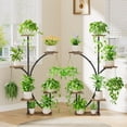 thumbnail image 4 of Plant Stand Indoor with Grow Lights - 2 Pack Corner Plant Shelf, 6 Tiered 47'' Indoor Plant Stands for Multiple Plants, K-Shaped Plant Rack Display Holder, Flower Stands for Living Room Patio Home, 4 of 9