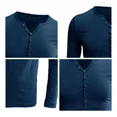 thumbnail image 4 of Playeras Hombre Camisa Henley De Manga Larga Playera Casual, 4 of 7