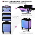 thumbnail image 2 of Byootique Makeup Train Case Kit with Cube Case Cosmetic Organizer Mermaid Purple, 2 of 9