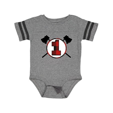 

Inktastic 1st Birthday Buffalo Plaid Lumberjack Gift Baby Boy Bodysuit