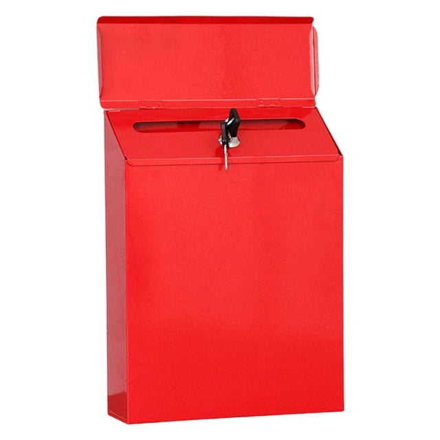 Yuarrent Mailbox Locking Wall Mounted Comment Drop Holder Postbox Box Payments Decoración del hogar Rojo
