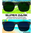 thumbnail image 7 of grinderPUNCH Mens and Womens Polarized Sunglasses UV400 Protection Classic Retro Driving Sun Glasses Trendy Fashion Shades -Black Super Dark, 7 of 7