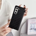 thumbnail image 3 of ELEHOLD Leather Case for Samsung Galaxy Z Fold 6, Crocodile Pattern soft TPU Slim Thin Shockproof Case with Hinge Protection,Black, 3 of 4