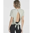 thumbnail image 3 of Real Essentials 5 Pack: Women's Short Sleeve Open Back Tie Back Dry-Fit T-Shirt Yoga Gym Workout Top, 3 of 6