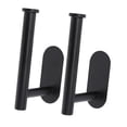thumbnail image 4 of 2 soportes para papel higiénico, para cortinas, de acero inoxidable, multiusos, sin taladros. Negro, 4 of 9