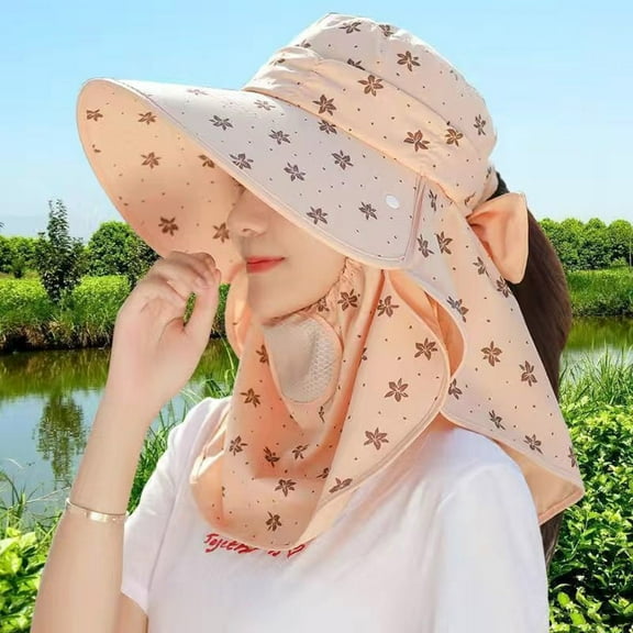 ZSQDM Women Summer Sun Hat Adjustable Anti Outdoor Riding Large Hat Sun Visor Protective Hat Women beanie Straw Hat Sun Hats Shower Caps for Women Reusable Waterproof