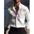 thumbnail image 1 of Nueva línea de camisas para hombre, estampado abstracto, ropa de diseñador, camisa de moda para exteriores, informal, para fiestas, cómoda y suave, 1 of 6