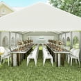 thumbnail image 6 of Outsunny 16' x 32' Large Outdoor Carport Canopy Party Tent with Removable Protective Sidewalls & Versatile Uses, White, 6 of 9