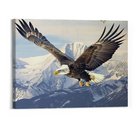 Patifu Bald Eagle Poster,Flying Bird Wildlife,Canvas Wall Art For Living Room Decor Aesthetic Vintage Posters & Prints,College Posters For Guys Cuadros Para Dormitorios.Unframed 20x16in