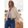 thumbnail image 5 of PRETTYGARDEN Women's Faux Suede Leather Jackets Tassel Motorcycle Cropped Coats Fashion Clothes, 5 of 10