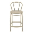 thumbnail image 4 of Compamia Victor Contemporary Resin Indoor Outdoor Counter Stool - Set of 1, Taupe, 4 of 8