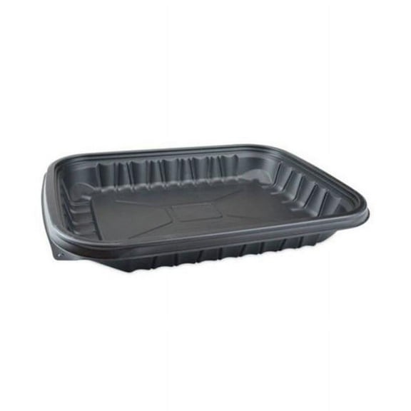 EarthChoice Entree2Go Takeout Container - 48 oz - 12 x 9 in. - Black - Plastic - Pack of 200