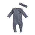 thumbnail image 1 of Mud Pie Baby Girls' Blue Rib and Headband Set, 0-3 Months, 1 of 2