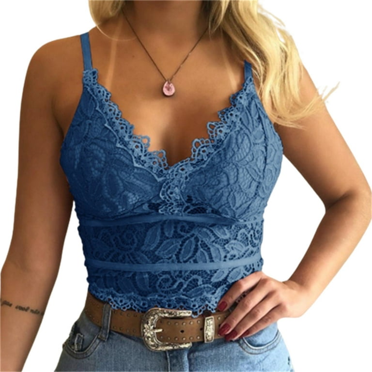 Women Lace Corset French Camisole Bra Wide Strap Tank Tops for