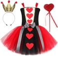 thumbnail image 2 of Disfraz de Reina de Corazones para niña, disfraz de tutú para fiesta de carnaval, disfraz de Reina Roja del País de las Maravillas, disfraz de Halloween para niños, ropa elegante, 2 of 5
