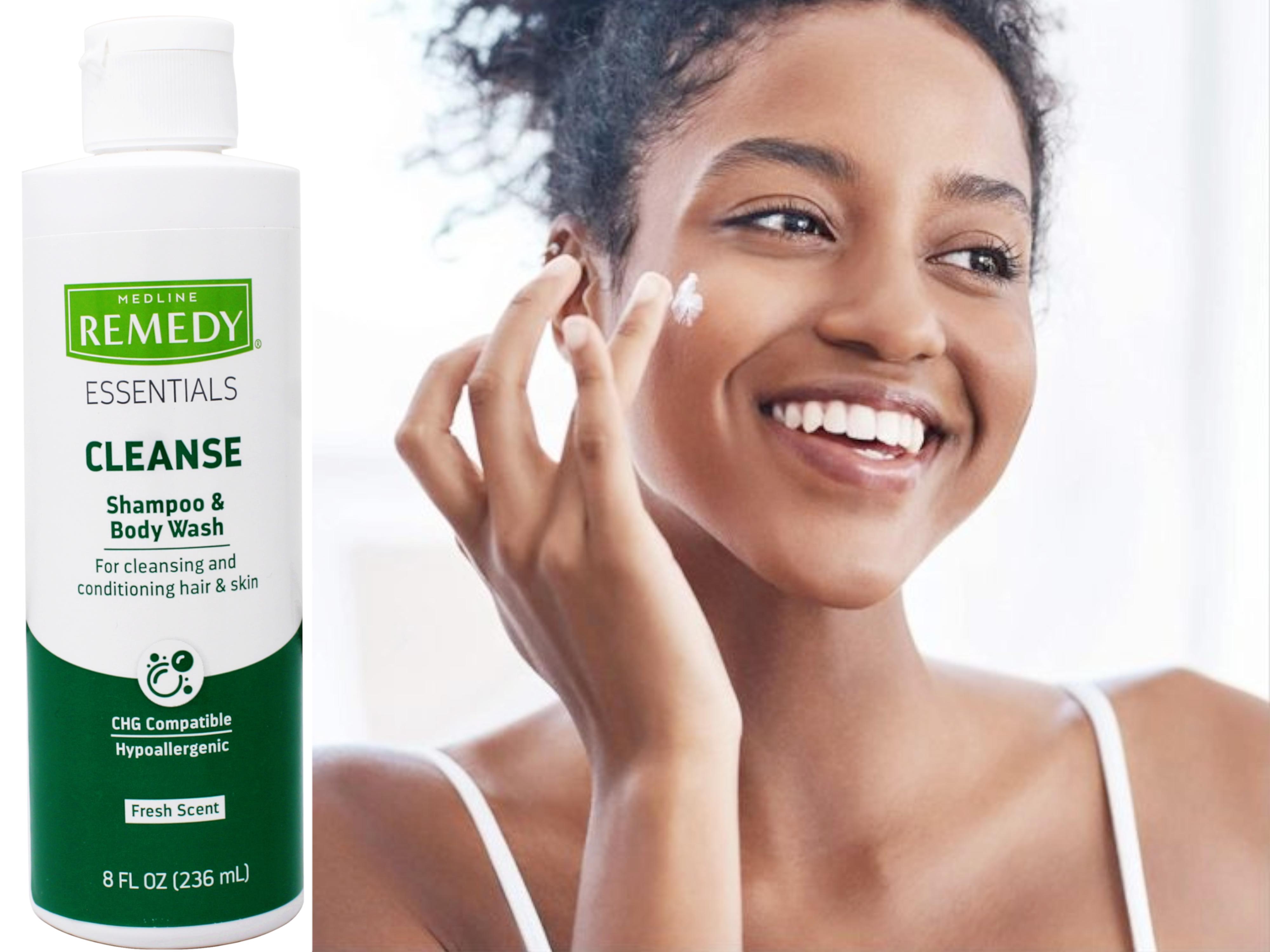 6 Pack - Medline Remedy Essentials Shampoo & Body Wash for Cleansing and Conditioning Hair & Skin, Fresh Scent, 8 FL OZ