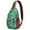 Green Christmas Snowman, variant on Sling Backpack,Light Blue Christmas House and Tree Pattern Sling Bag with Water Bottle Holder,Waterproof Sling Bag for Men/Women with Headphone Jack for Hiking,Travel