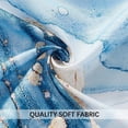 thumbnail image 6 of Blue Gold Marble Shower Curtain Set, Abstract Granite Pattern Shower Curtains for Bathroom Décor, Luxury Modern Waterproof Bath Accessories with 12 Metal Hooks, 72 x 72, 6 of 6