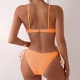 thumbnail image 4 of UTSJKR Women's Trendy Bikini Sets V Neck 2 Piece Triangle Bathing Suit Ruched Drawstring Swimsuits Soft Beachwear Orange XL, 4 of 6