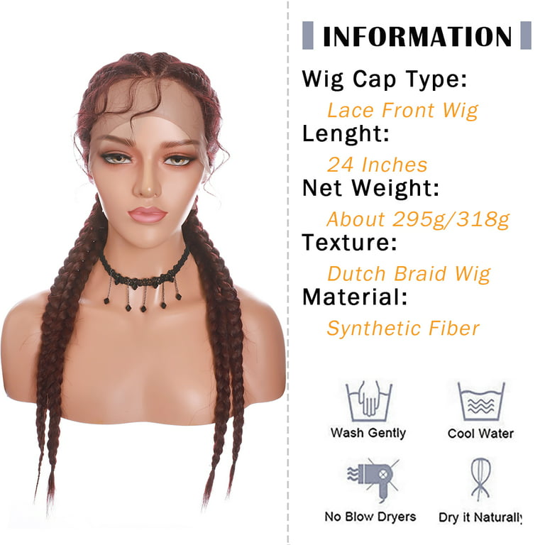 SEGO Long Curly Braided Lace Front Wigs for Women African Curls Ends  Cornrow Box Braided Braid Braids Synthetic Braiding Wig With Baby Hair 