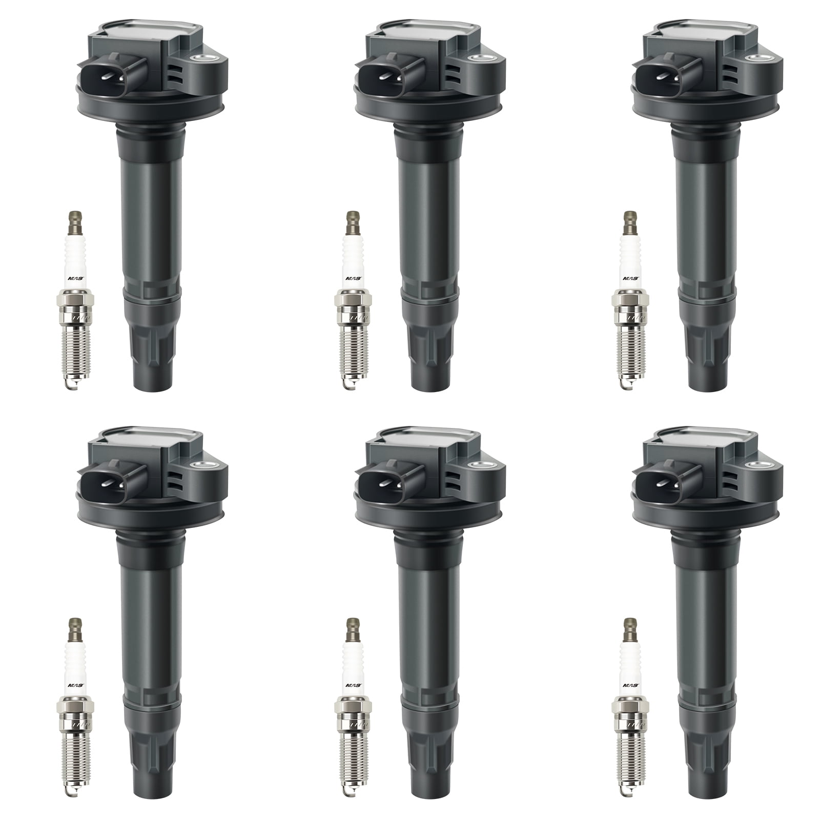 Ignition Coil Pack UF553 & Spark Plug 6509 for Ford F150 Explorer Lincoln MKS MKX Mazda 3.5L 3.7L V6