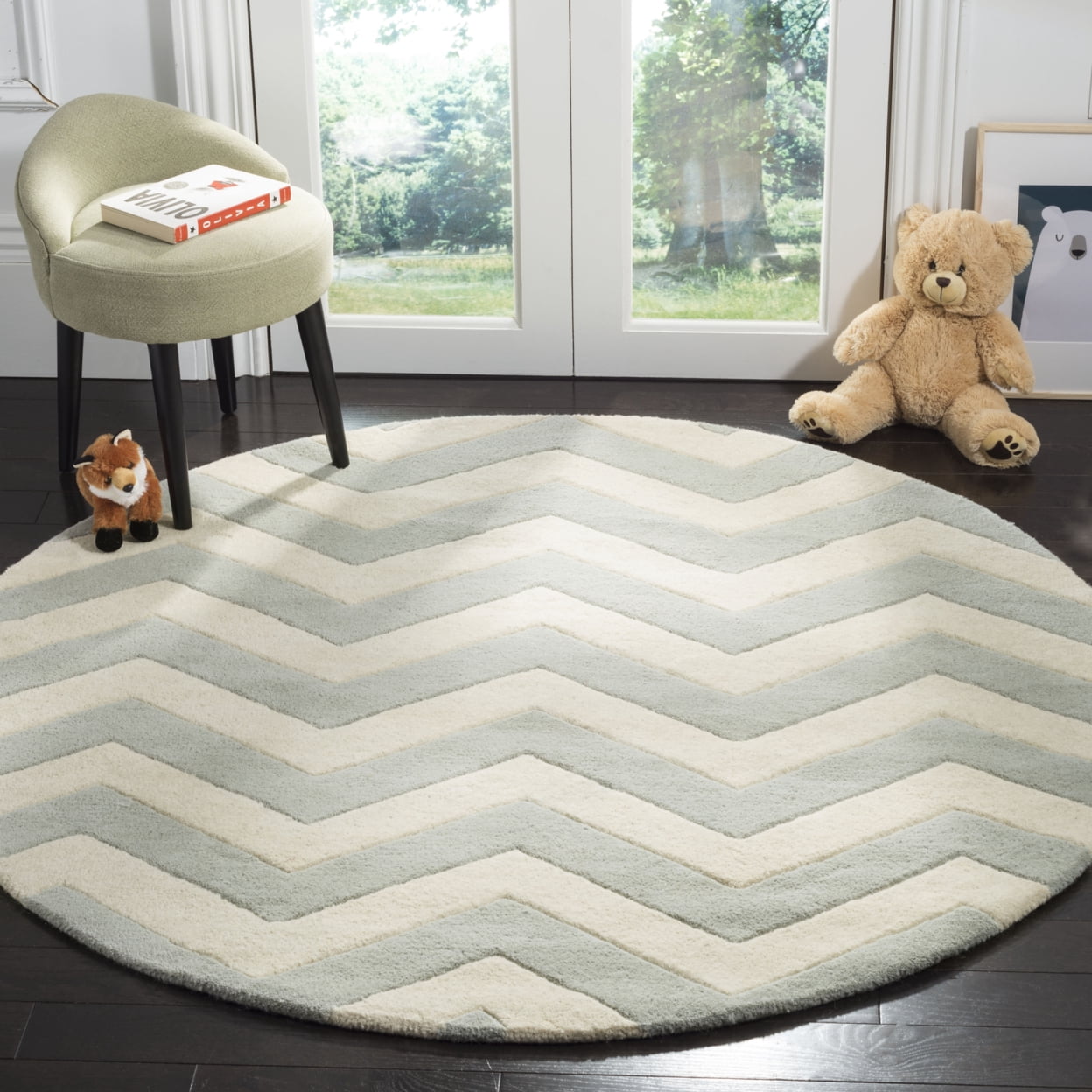 SAFAVIEH Chatham CHT715E Handmade Grey / Ivory Rug