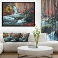 thumbnail image 2 of DESIGN ART Designart 'Autumn Mountain Waterfall Long View' Landscape Photography Framed Canvas Print, 2 of 5
