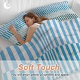 thumbnail image 4 of 3 Piece Colorful Stripe Duvet Cover Set Full Size,Microfiber Comforter/Quilt Cover with Corner Ties and 2 Pillowcases,Modern Teal Blue Green Vertical Striped All Season Bedding with Zipper Closure, 4 of 8